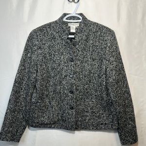 Vintage Jacket By Coldwater Creek Size Medium Black & Grey